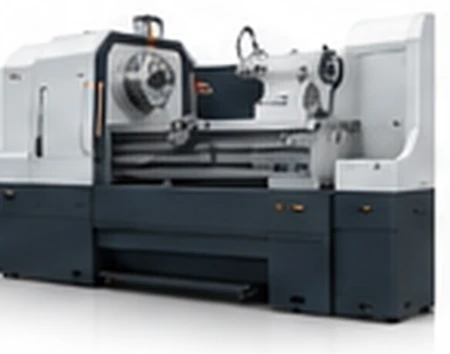 Illustration of an industrial lathe