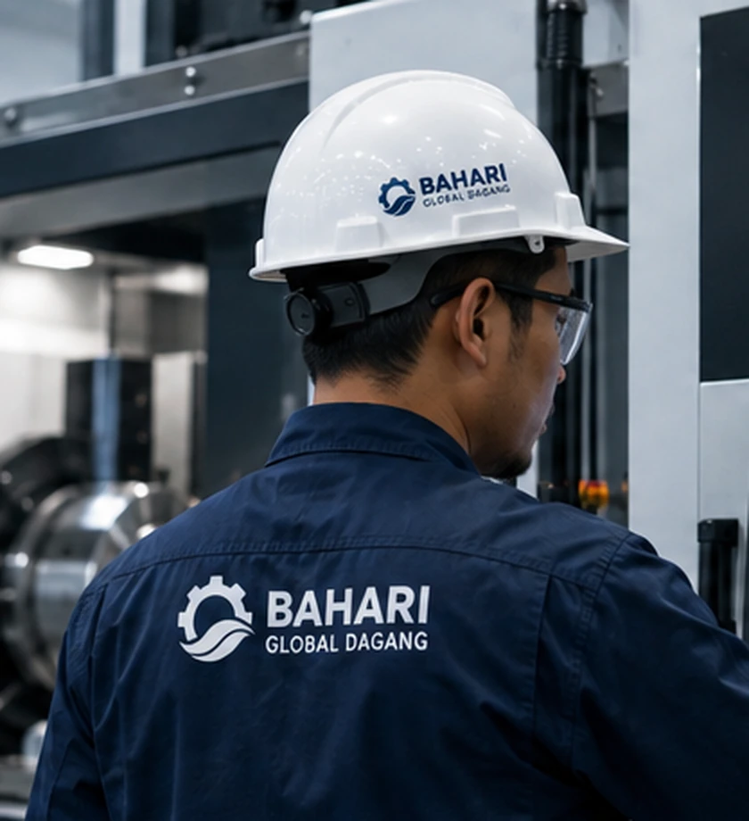 Illustration of an industrial technician in front of a CNC machine
